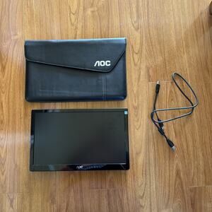 AOC 156LM00005 15.6" LED Monitor Widescreen USB 3.0 Portable 1080p HD With Bag